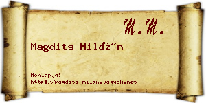 Magdits Milán névjegykártya